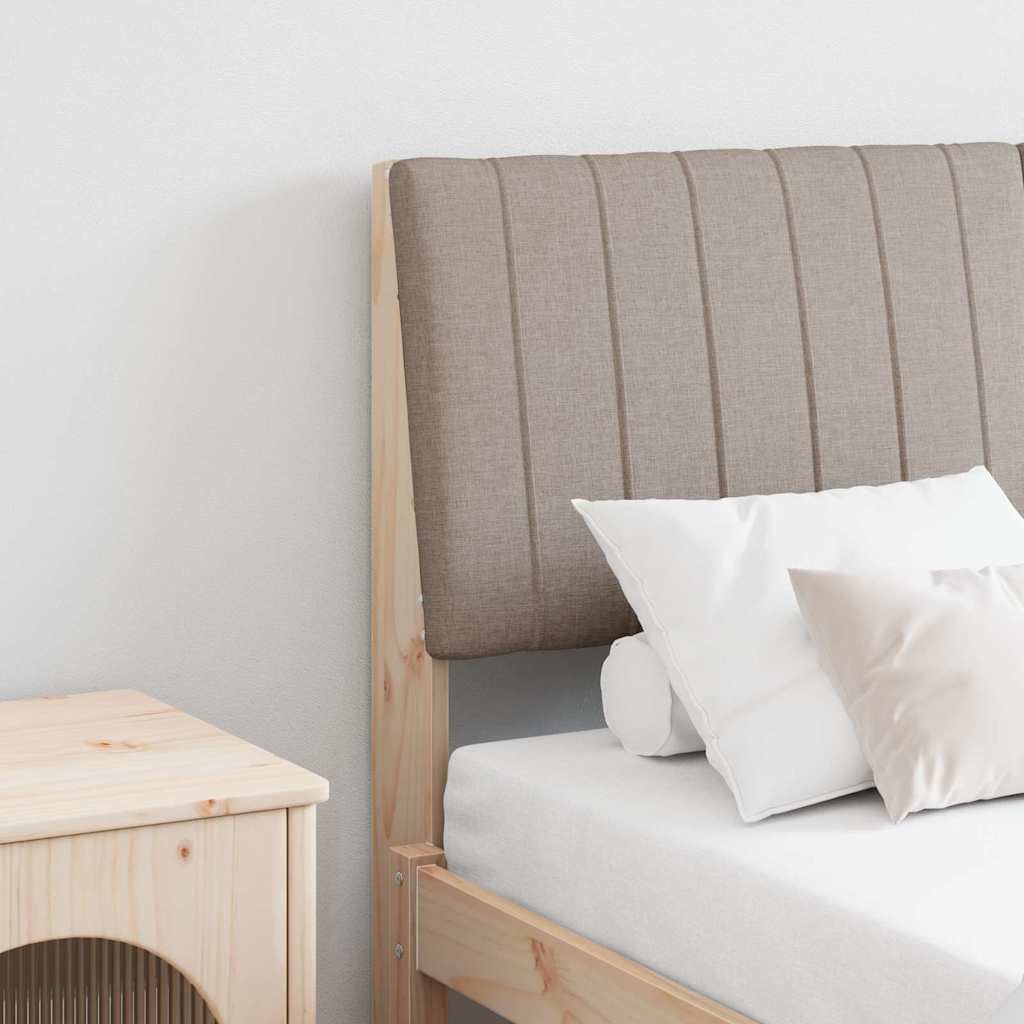 Vidaxl gestoffeerd hoofdbord taupe 140 cm massief grenenhout