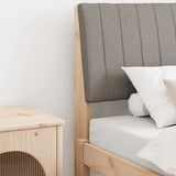 Vidaxl gestoffeerd hoofdbord taupe 90 cm massief grenenhout
