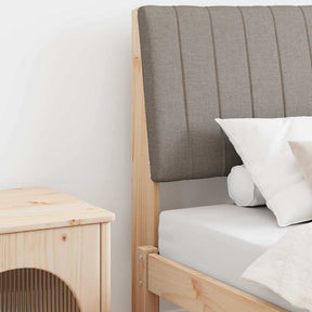 Vidaxl gestoffeerd hoofdbord taupe 90 cm massief grenenhout