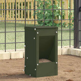 Vidaxl konijnenvoer olijf groen 12,5 x 12,5 x 25 cm koudgewalst staal