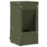 Vidaxl konijnenvoer olijf groen 12,5 x 12,5 x 25 cm koudgewalst staal