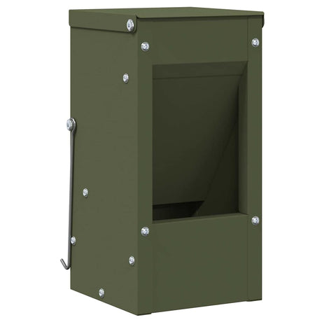 Vidaxl konijnenvoer olijf groen 12,5 x 12,5 x 25 cm koudgewalst staal