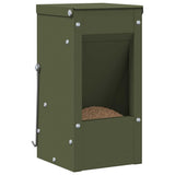 Vidaxl konijnenvoer olijf groen 12,5 x 12,5 x 25 cm koudgewalst staal