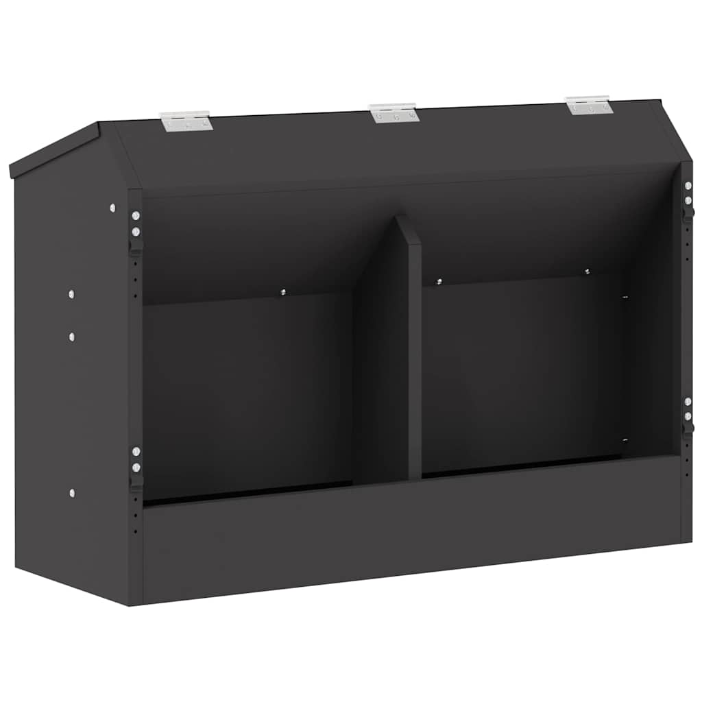 Vidaxl konijnenvoer zwart 64,5 x 25,5 x 45,5 cm koudgewalst staal