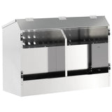 Vidaxl konijnenvoer zilver 64,5 x 25,5 x 45,5 cm gegalvaniseerd staal
