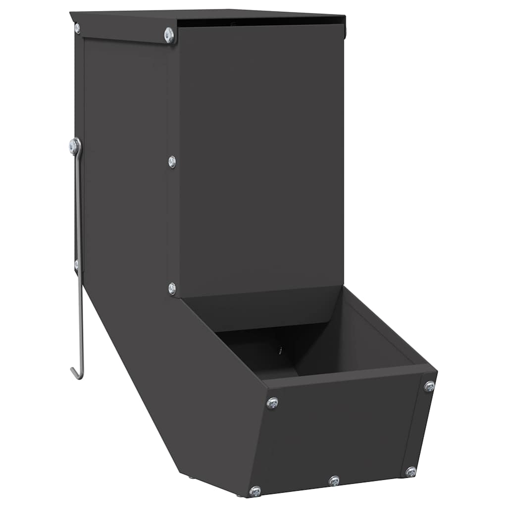 Vidaxl konijnenvoer zwart 12,5 x 26 x 28,5 cm koudgewalst staal