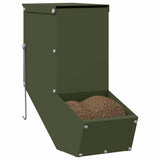 Vidaxl konijnenvoer olijf groen 12,5 x 26 x 28,5 cm koudgewalst staal