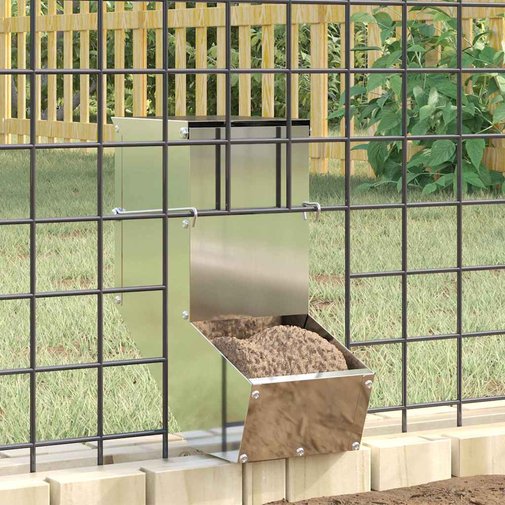 Vidaxl konijnenvoer zilver 12,5 x 26 x 28,5 cm gegalvaniseerd staal