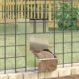 Vidaxl konijnenvoer zilver 12,5 x 26 x 28,5 cm gegalvaniseerd staal