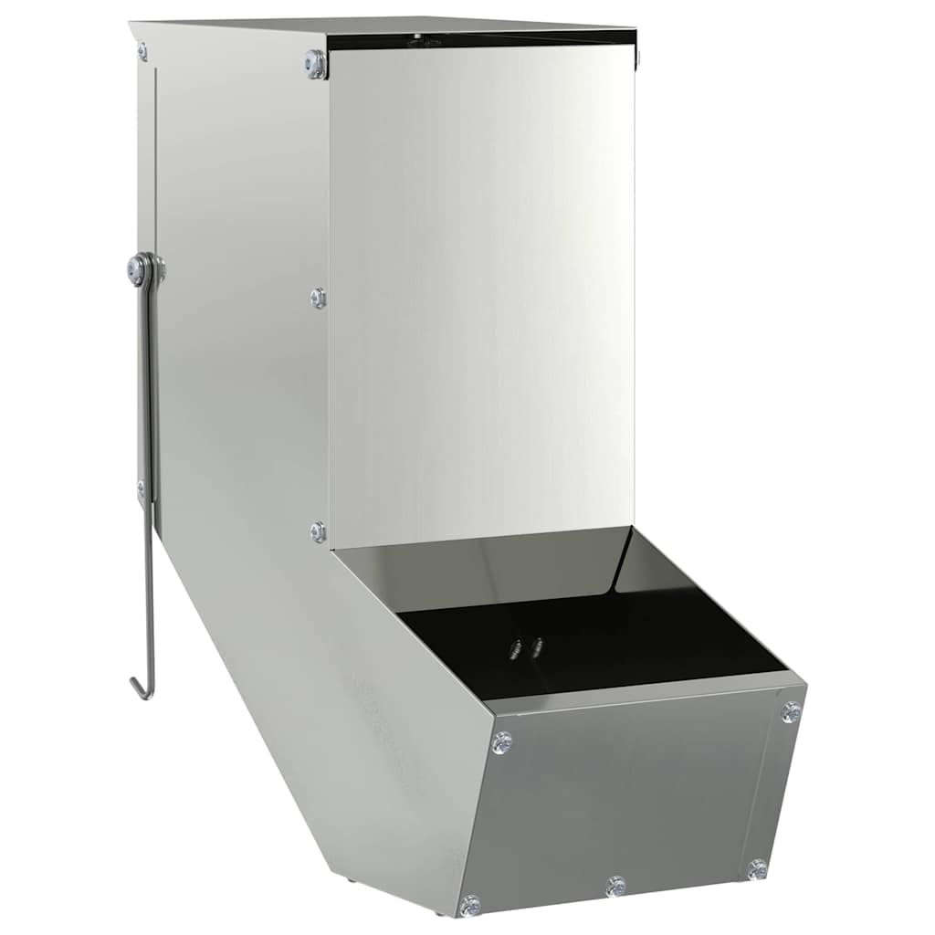 Vidaxl konijnenvoer zilver 12,5 x 26 x 28,5 cm gegalvaniseerd staal