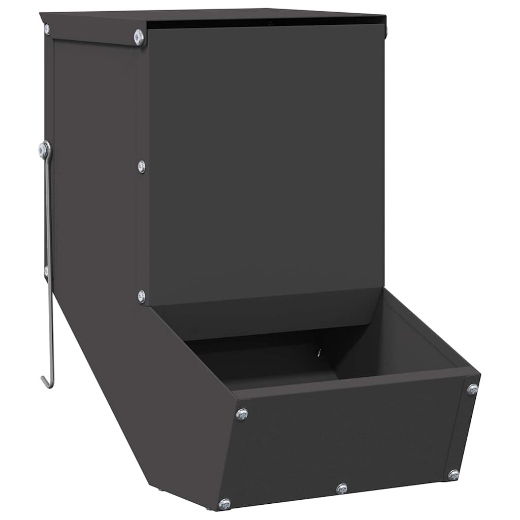 Vidaxl konijnenvoer zwart 17,5 x 26 x 28,5 cm koudgewalst staal