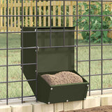 Vidaxl konijnenvoer olijf groen 17,5 x 26 x 28,5 cm koudgewalst staal