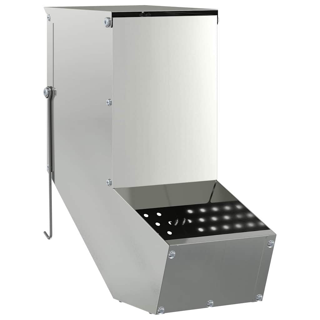 Vidaxl konijnenvoer zilver 12,5 x 26 x 28,5 cm gegalvaniseerd staal