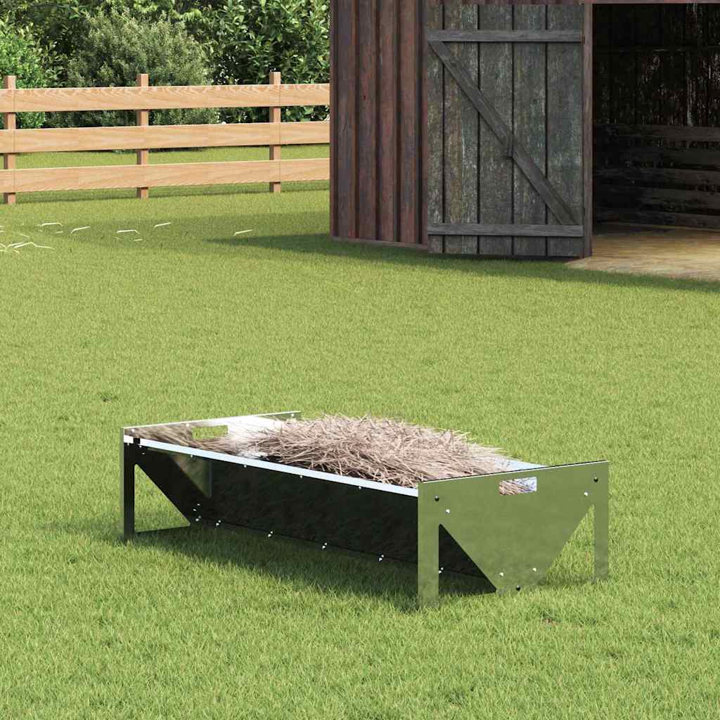 Vidaxl voederbak voor vee zilver 108 x 50 x 28 cm gegalvaniseerd staal