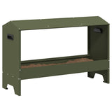 Vidaxl kippen voederbak olijf groen 81 x 32 x 53,5 cm