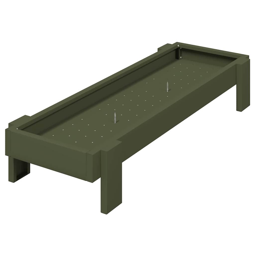 Vidaxl kippen voederbak olijf groen 80 x 28 x 13.5 cm