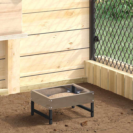 Vidaxl vogeleter zilver 80 x 28 x 13.5 cm gegalvaniseerd staal