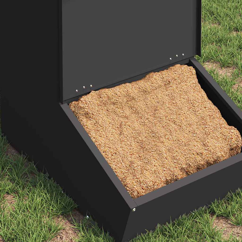 Vidaxl varkensvoeder zwart 55 x 38 x 76 cm koudgewalst staal