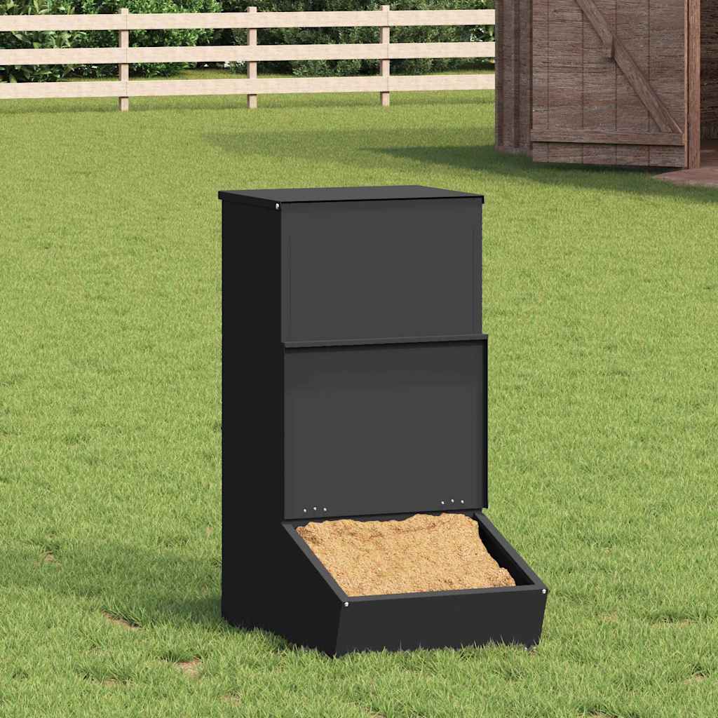 Vidaxl varkensvoeder zwart 55 x 38 x 76 cm koudgewalst staal