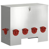 Vidaxl kip voerbak zilver 60,5 x 29 x 51 cm gegalvaniseerd staal