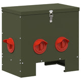 Vidaxl kip voerbak olijf groen 40,5 x 25 x 38 cm koudgewalst staal