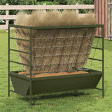 Vidaxl vee voeder olijf groen 100 x 60 x 90 cm koudgewalst staal