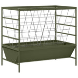 Vidaxl vee voeder olijf groen 100 x 60 x 90 cm koudgewalst staal
