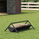 Vidaxl voederbak voor vee zwart 111 x 76 x 38 cm koudgewalst staal