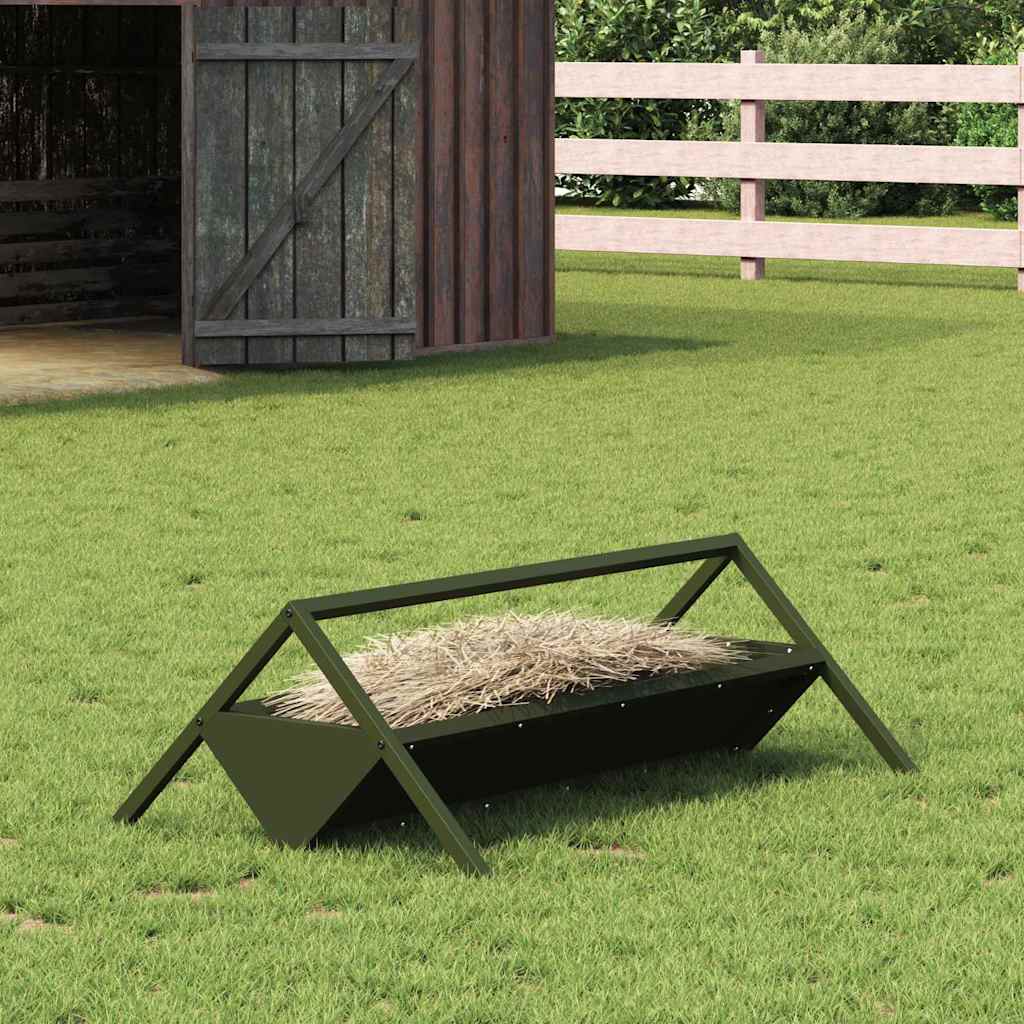 Vidaxl voederbak voor vee olijf groen 111 x 76 x 38 cm