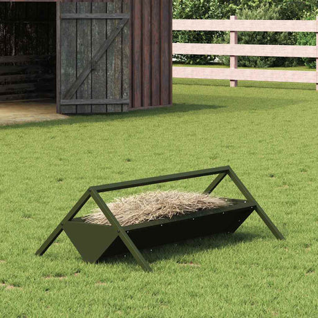 Vidaxl voederbak voor vee olijf groen 111 x 76 x 38 cm