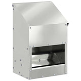 Vidaxl kip voerbak zilver 21 x 16 x 33 cm gegalvaniseerd staal