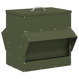Vidaxl kip voerbak olijf groen 40,5 x 45 x 41 cm koudgewalst staal