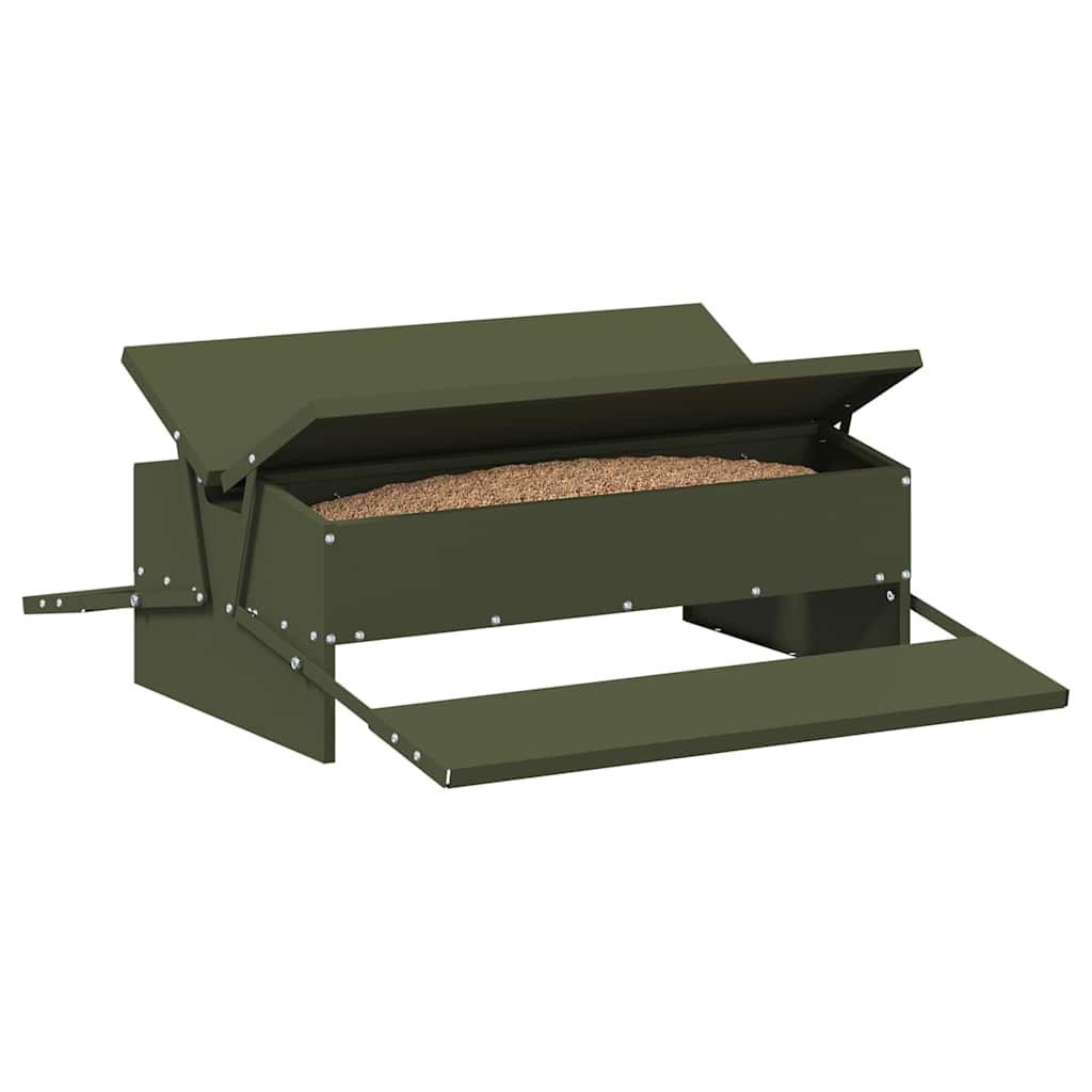 Vidaxl kippen treadle voeder olijf groen 75 x 53 x 20,5 cm