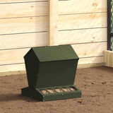 Vidaxl kip voerbak olijf groen 40 x 40 x 45 cm koudgewalst staal
