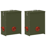 Vidaxl kip voerbak 2 pcs olijf groen 32,5 x 20,5 x 43 cm