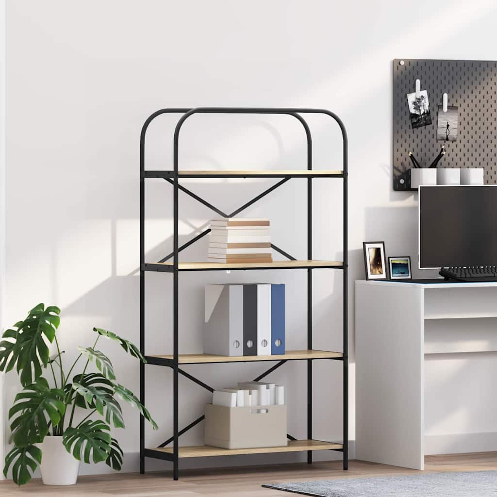 Vidaxl boekenkast 4-laags 80 x 30 x 146 cm bewerkt hout sonoma eiken