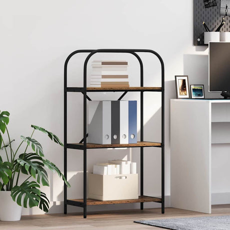 Vidaxl boekenkast 3-laags 60 x 30 x 109 cm bewerkt hout oudhout