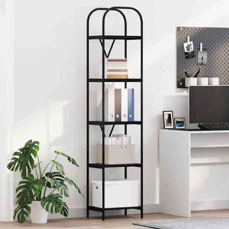 Vidaxl boekenkast 5-laags 40 x 30 x 183 cm bewerkt hout zwart eiken