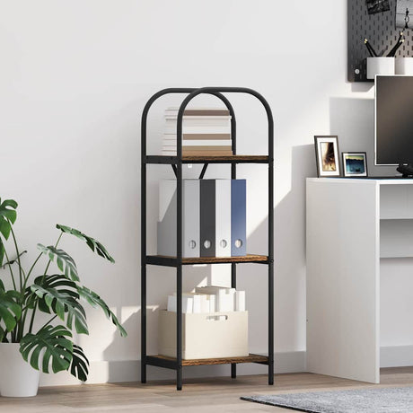 Vidaxl boekenkast 3-laags 40 x 30 x 109 cm bewerkt hout gerookt eiken