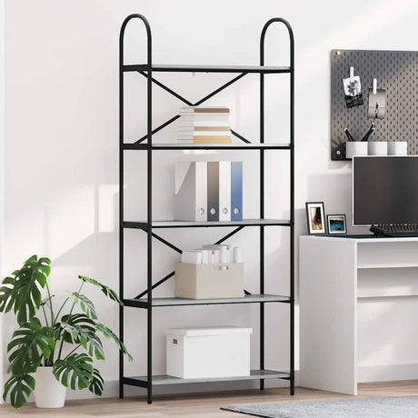 Vidaxl boekenkast 5-laags 80 x 30 x 183 cm bewerkt hout grijs sonoma