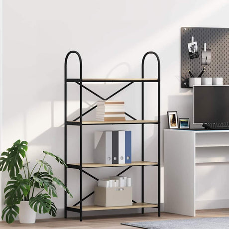 Vidaxl boekenkast 4-laags 80 x 30 x 146 cm bewerkt hout sonoma eiken