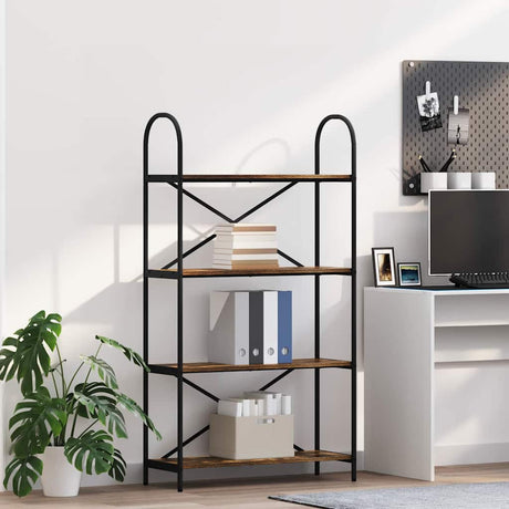 Vidaxl boekenkast 4-laags 80 x 30 x 146 cm bewerkt hout gerookt eiken