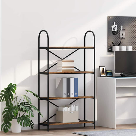 Vidaxl boekenkast 4-laags 80 x 30 x 146 cm bewerkt hout oudhout