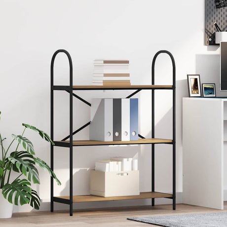 Vidaxl boekenkast 3-laags 80 x 30 x 109 cm bewerkt hout artisan eiken