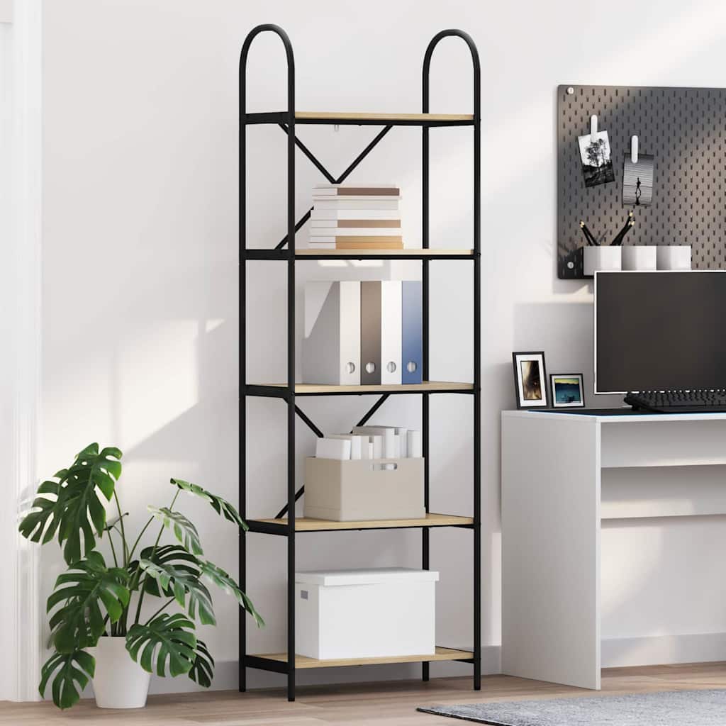 Vidaxl boekenkast 5-laags 60 x 30 x 183 cm bewerkt hout sonoma eiken