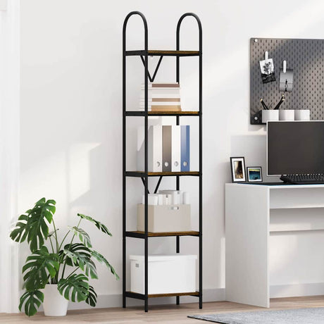 Vidaxl boekenkast 5-laags 40 x 30 x 183 cm bewerkt hout gerookt eiken