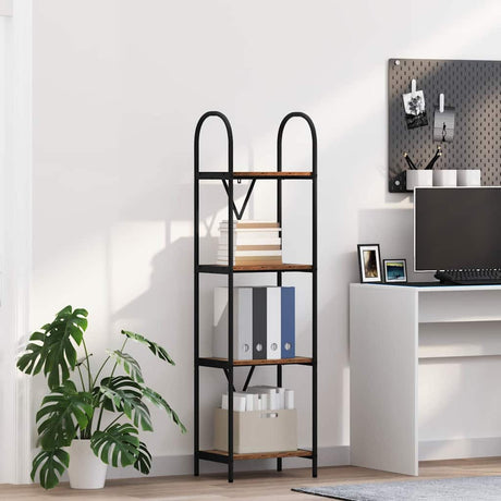 Vidaxl boekenkast 4-laags 40 x 30 x 146 cm bewerkt hout oudhout