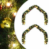 Vidaxl kerstkrans met 600 led 2 pcs groen pvc
