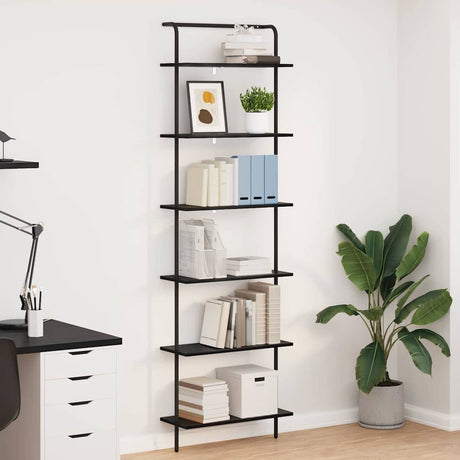 Vidaxl boekenkast 6-laags 60 x 24 x 203 cm bewerkt hout zwart eiken