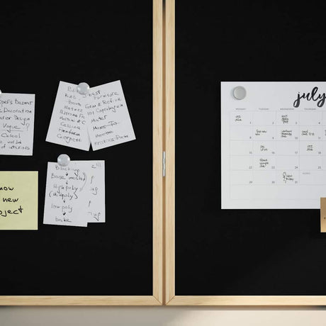 Vidaxl bulletinbord zwart 80 x 80 x 1.4 cm massief grenenhout
